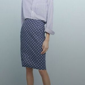 Polka Dot Pencil Skirt - Blue
